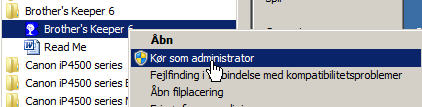 kør administration i start alle programmer