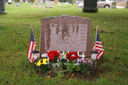 gravestone of some of Helga and Carl Petersen's children and in-laws